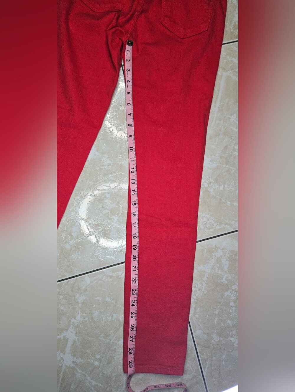 Kate Spade Broome Street Play Hooky Red Skinny Jeans Size 27 - Picture 9 of 9